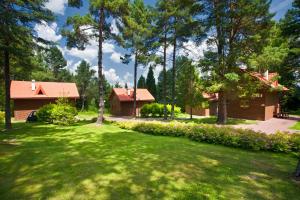 a house in the middle of a yard at Perła Bieszczadów - Domki in Czarna
