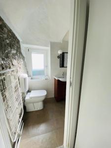 a bathroom with a toilet and a sink at Casa Caterina in Lezzeno