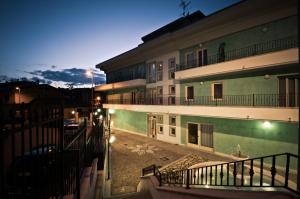 a view of a building at night at Hotel San Berardo in Pescina +30 photos