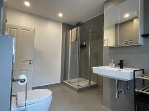 Koupelna v ubytování Ahoi Hostel