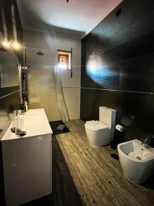 een badkamer met een toilet, een bidet en een wastafel bij Quinta Pecêga - AL in Peso da Régua