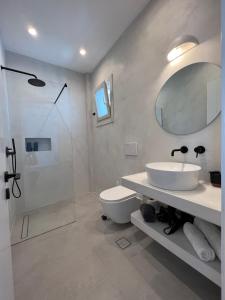 ArtemonasにあるMyrto Bungalowsのバスルーム(洗面台、トイレ、シャワー付)