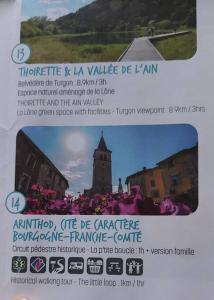 a flyer for an event with a picture of a town at Petite maison agréable, idéal pour un couple. in Montfleur