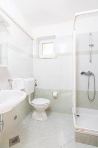 W łazience znajduje się toaleta, umywalka i prysznic. w obiekcie Apartment Medulin 2274d w Medulinie
