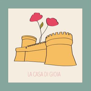 a drawing of a castle with a plant at La casa di Gioia in Ostia Antica