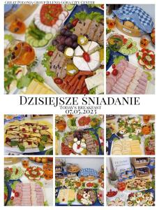 eine Collage von Bildern verschiedener Arten von Lebensmitteln in der Unterkunft Great Polonia Jelenia Góra City Center in Jelenia Góra
