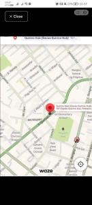 a google map with a red marker on it at Quirino hub (404) in Davao City