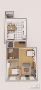 a rendering of a floor plan of a house at Charles Bridge Apartments in Prague