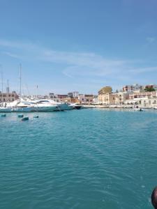 a view of a harbor with boats in the water at B&b Le Monache in Bisceglie