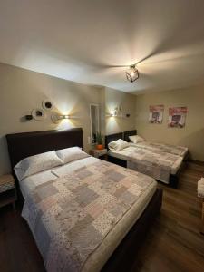 a bedroom with two beds in a room at Villa Rafailia in Olympiaki Akti