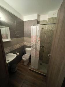 Koupelna v ubytování Villa Rafailia