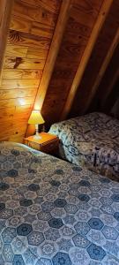 Säng eller sängar i ett rum på Alpes San Rafael