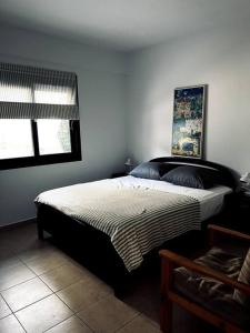 a bedroom with a large bed in a room at Olympus and Sea View Apartment in Platamonas