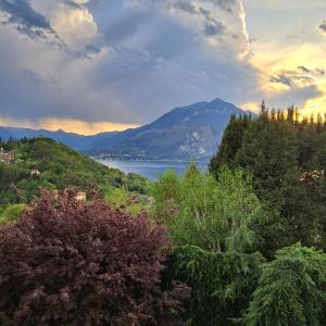 a view of a lake with a mountain in the background at La casa di Camilla in Perledo