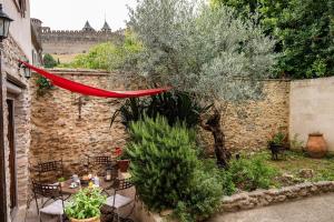 卡尔卡松L'atypique, La Vue et le Standing du 36 ! Emplacement, clim et extérieur !的花园,墙上挂着红色吊床