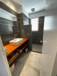 东方湾Villa SUNLIGHT Baie Orientale的带水槽和淋浴的浴室 更多31张照片