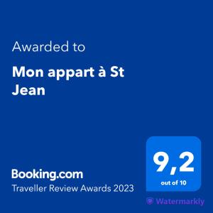 a text message with the textamedamed to mom apart a st team at Magnifique Appartement Climatisation Parking Gratuit in Saint-Jean-le-Centenier