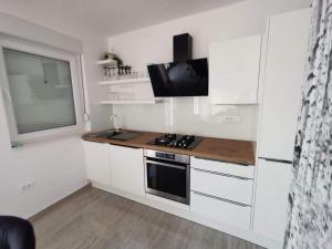 Kuchyň nebo kuchyňský kout v ubytování Primošten Pool Fantasy apartmant