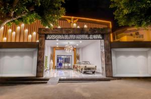 an old car is parked inside of a building at Akdora Elite Hotel & Spa All Inclusive in Side