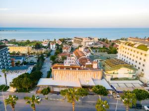 an aerial view of a city with the ocean at Akdora Elite Hotel & Spa All Inclusive in Side