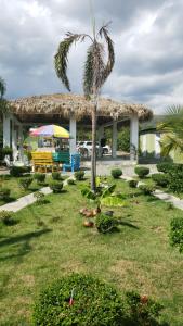 a resort with a palm tree and a building at Casa de Campo Nerys in SJM