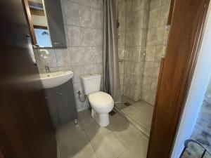 a small bathroom with a toilet and a sink at Casa Marel in Vlikhádha