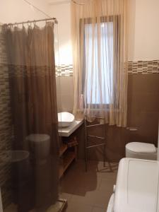a bathroom with a shower and a toilet and a sink at Casaagnese in Catania