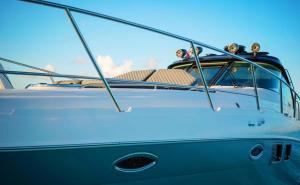a close up of the front of a boat at Yacht Cancun Rent & Tours in Cancún