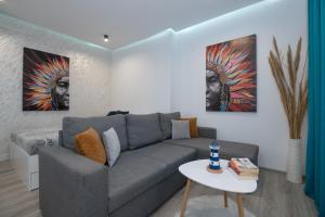 Ein Sitzbereich in der Unterkunft Apartment Viktorija