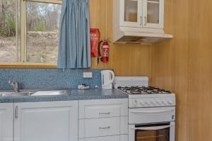 Kuchyň nebo kuchyňský kout v ubytování Hobart Bush Cabins