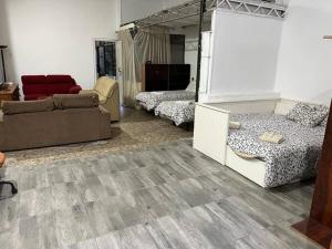 a living room with several couches and a couch at bajo en casa unifamiliar terraza in Seville