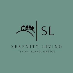 a logo for a charity living trips island greece at Serenity Living Platia, Tinos in Platiá