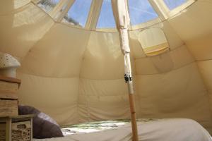 a tent with a stick in the middle at Chambre d'hôtes insolite Dreams Bubble in Gourdon