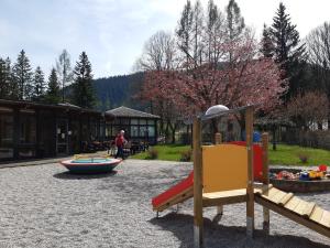 un parco giochi con scivolo e barca di Campingfass Almtal a Scharnstein