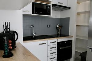 Kuchyňa alebo kuchynka v ubytovaní Port-Fréjus, LE CONSUL, appartement 2 pièces climatisé, terrasse & parking