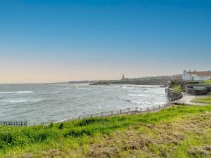 a view of the ocean from a bluff at Pass the Keys Cosy Seaside Home with Free Parking in North Shields