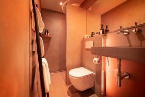 a small bathroom with a toilet and a sink at B&B Le Rêve Maastricht in Maastricht