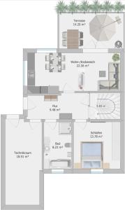 Půdorys ubytování Ferienwohnung Am Hochfeld