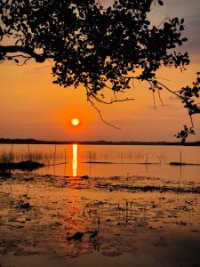 a sunset over a body of water at Lake Resort Bolgoda in Wadduwa