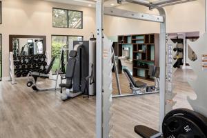 a gym with treadmills and elliptical machines at La Jolla 1br w gym wd pool nr bars shops SAN-7 in San Diego