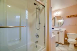 a bathroom with a shower and a toilet at Lancaster Vacation Rental Near Dutch Wonderland! in Lancaster +29 photos