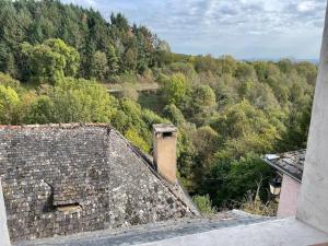 Voutezac的住宿－Maison de village avec vue 4/5 personnes Lou Rouchou，从建筑物屋顶上可欣赏到风景