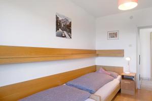 1 Schlafzimmer mit 2 Betten in einem Zimmer in der Unterkunft Apartment Rosengartenblick 