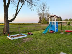 a playground with a play set and a tree at Black Horse in Pasłęk