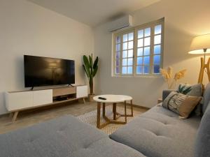 TV a/nebo společenská místnost v ubytování Maison 6 personnes-clim-WIFI-Proche Centre Ville