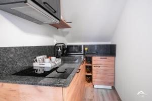 Kuchyň nebo kuchyňský kout v ubytování J&S Apartments
