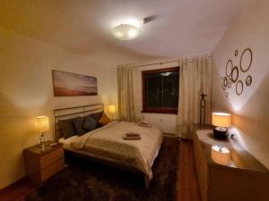 A bed or beds in a room at Central business apartment - FREE PARKING