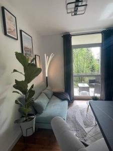 Posezení v ubytování Modernes Apartment in Chemnitz