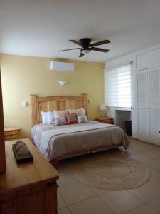 a bedroom with a bed and a ceiling fan at GoBaja Villas 2 bedroom in La Paz