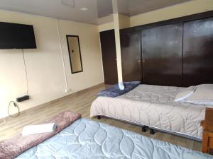 Postel nebo postele na pokoji v ubytování Roma House V- Campin Movistar El Cubo